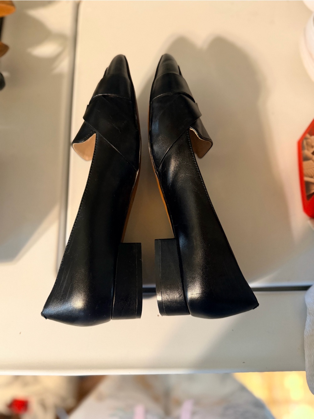 Like new Cole Haan Black Pointed Toe Leather Woven Flats Women’s sz 7.5 - Picture 4 of 7